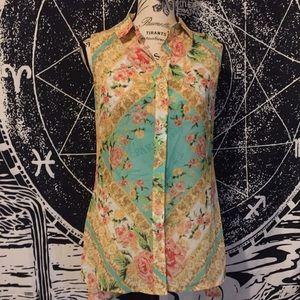 Candies Scarf Print Blouse